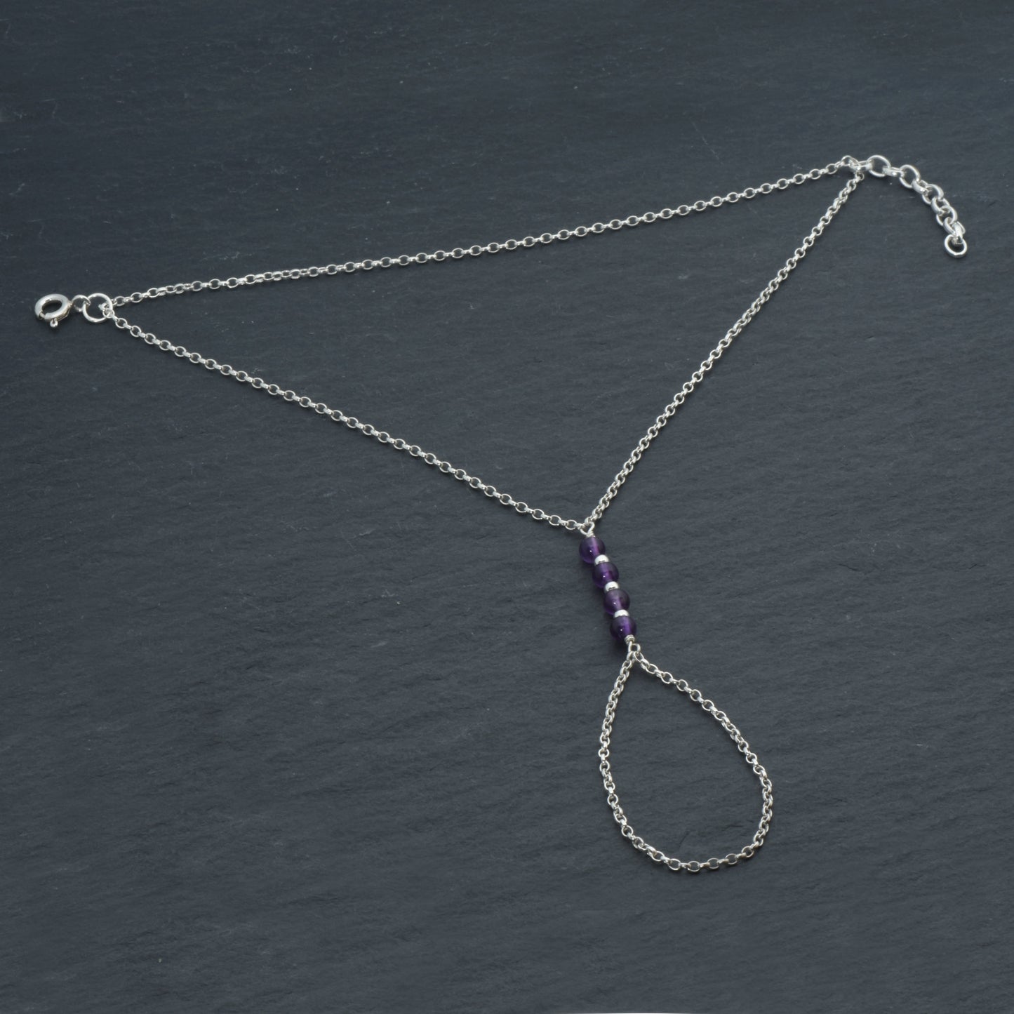 Sterling Silver and Amethyst Hand Chain
