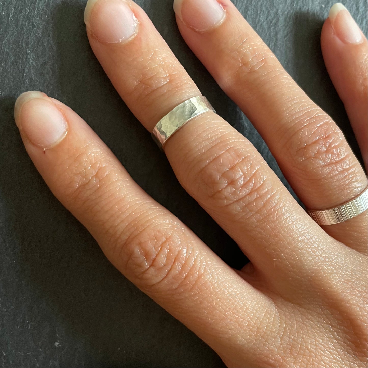 Hammered Sterling Silver Adjustable Midi Ring