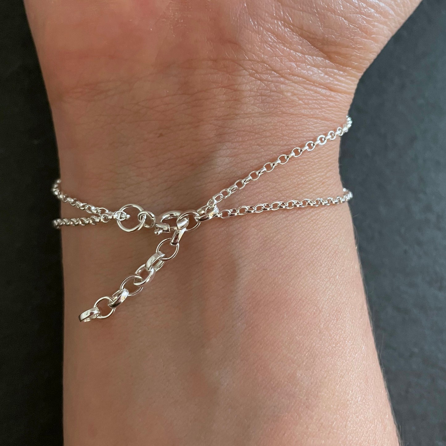 Sterling Silver  Circle Link Hand Chain