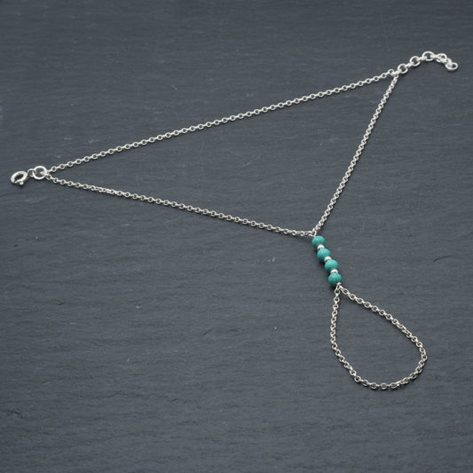 Sterling Silver and Turquoise Hand Chain