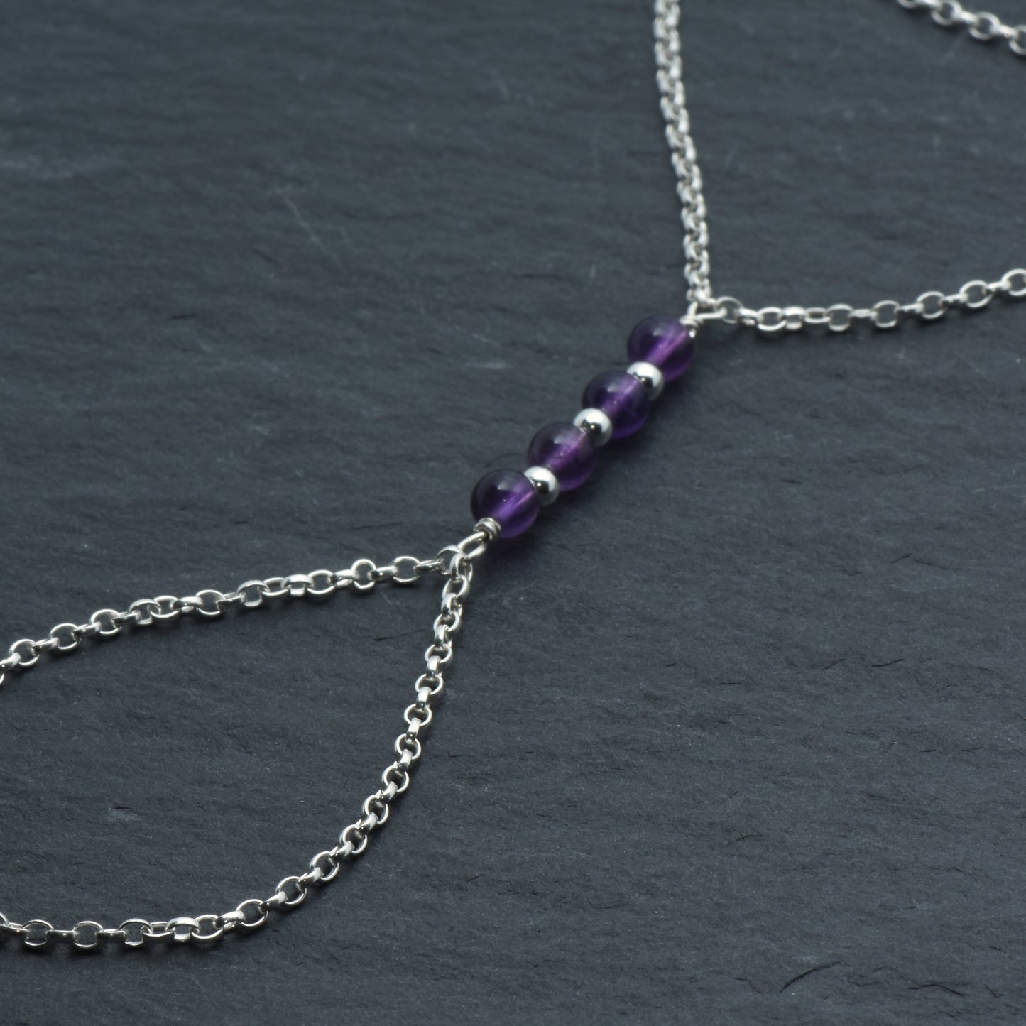 Sterling Silver and Amethyst Hand Chain