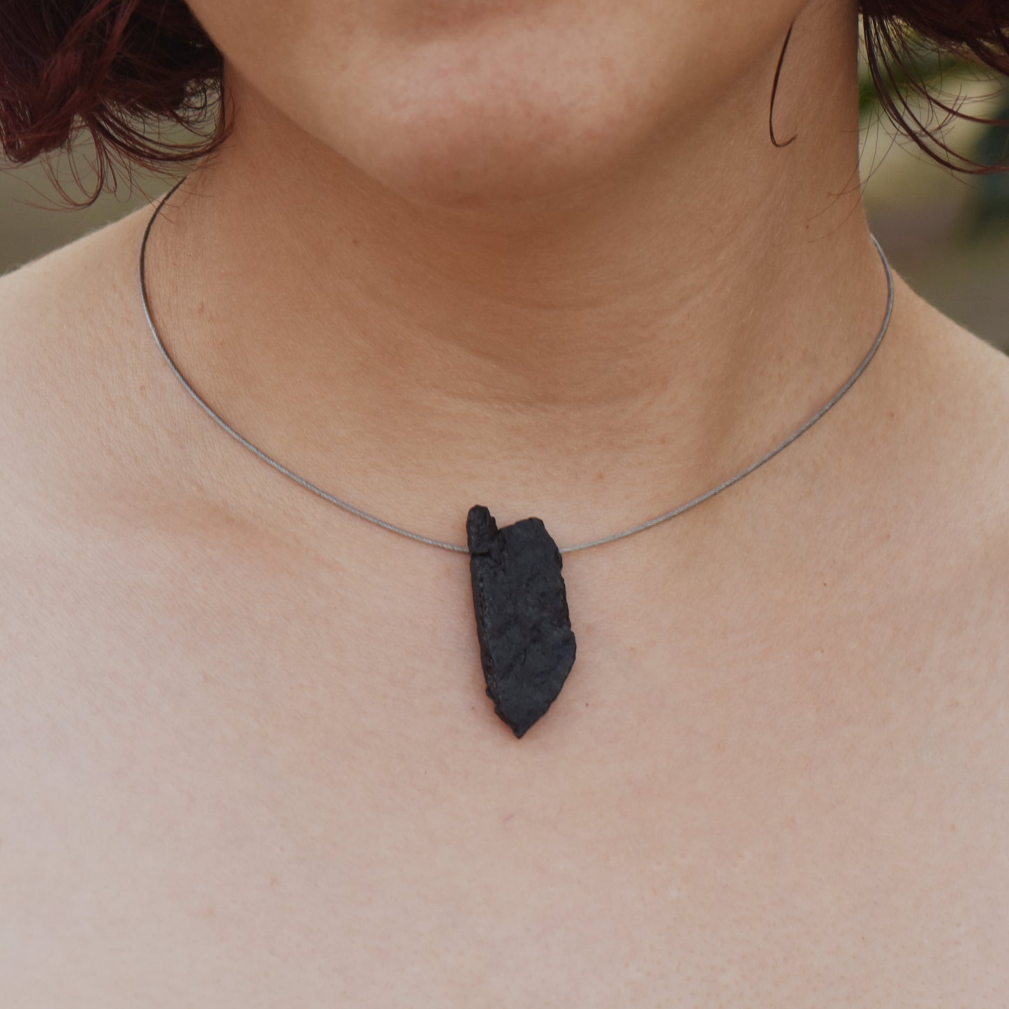 Raw Black Tourmaline Choker Necklace
